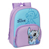 Mochila Disney Stitch Sweet lila y azul de 34 cm