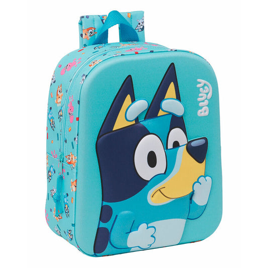 Mochila 3D turquesa de Bluey con personaje en relieve