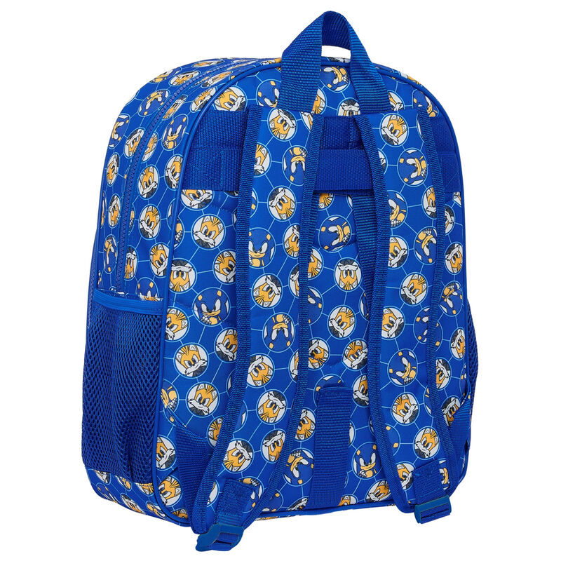 Mochila azul Sonic Prime de 38 cm con bolsillo frontal - 2