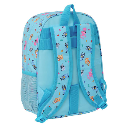 Mochila Bluey azul turquesa con ilustración frontal - 2
