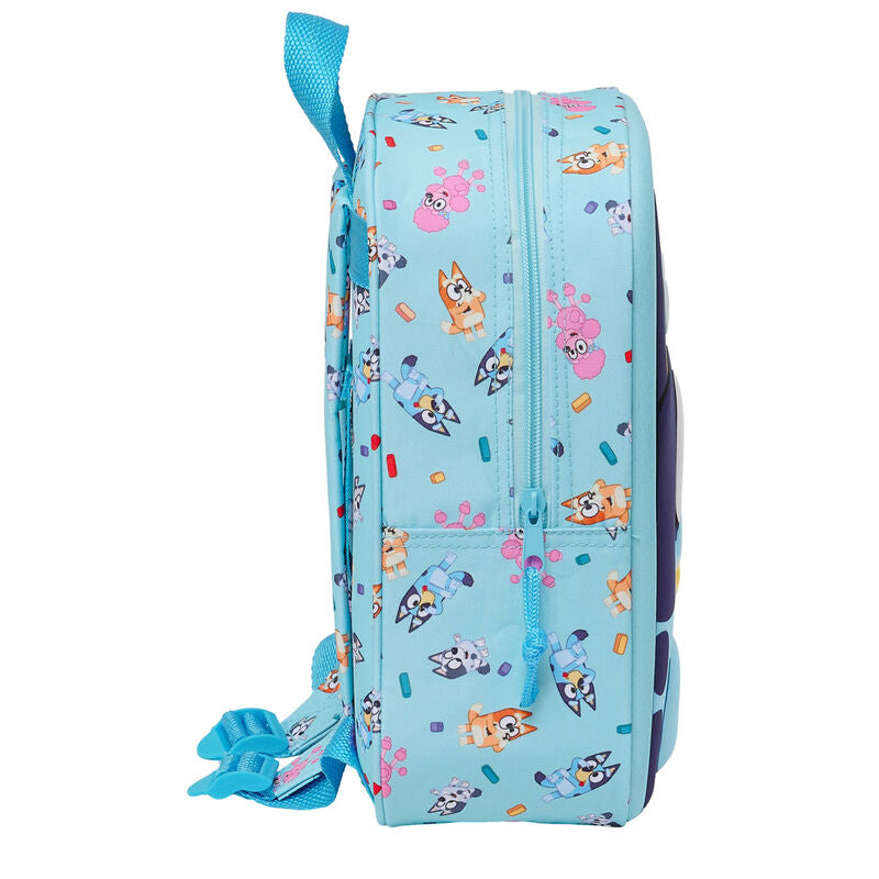 Mochila 3D turquesa de Bluey con personaje en relieve - 2