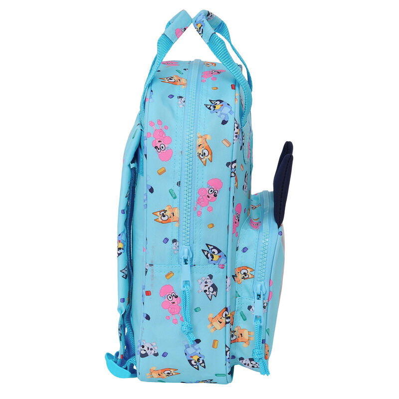 Mochila Bluey turquesa de 28 cm con bolsillo frontal - 3