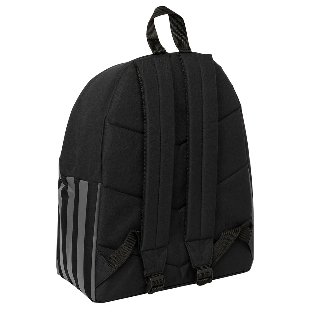 Mochila SAFTA de Miércoles negra y gris con rayas y bolsillo frontal - 2