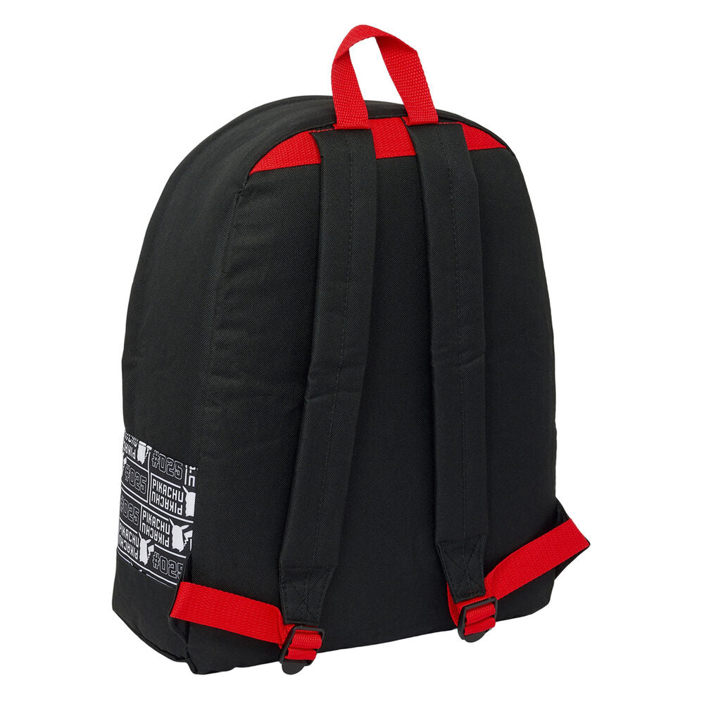 Mochila Pokémon negra de 40 cm con Pikachu y bolsillo frontal con Poké Ball - 2