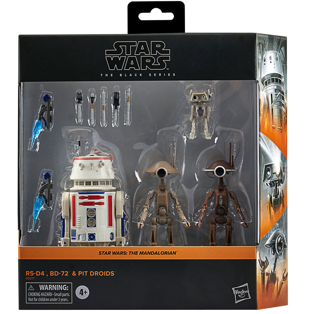 Set de figuras Star Wars The Black Series con R5-D4, BD-72 y Pit Droids