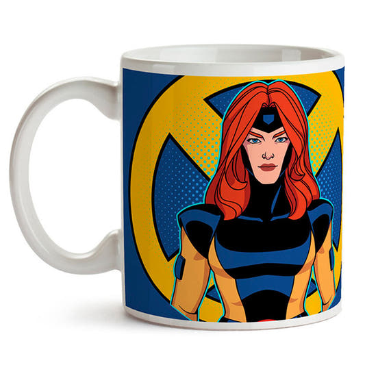 Taza de cerámica de Jean Grey de X-Men Marvel con ilustración estilo cómic