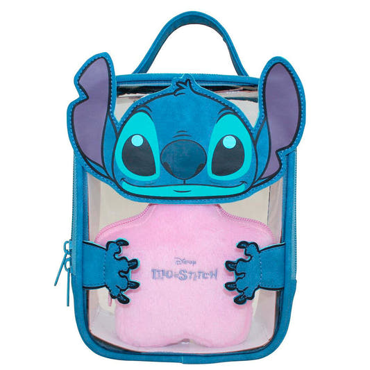 Neceser azul de Stitch Disney con frontal transparente