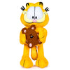 Peluche Garfield naranja abrazando un osito marrón