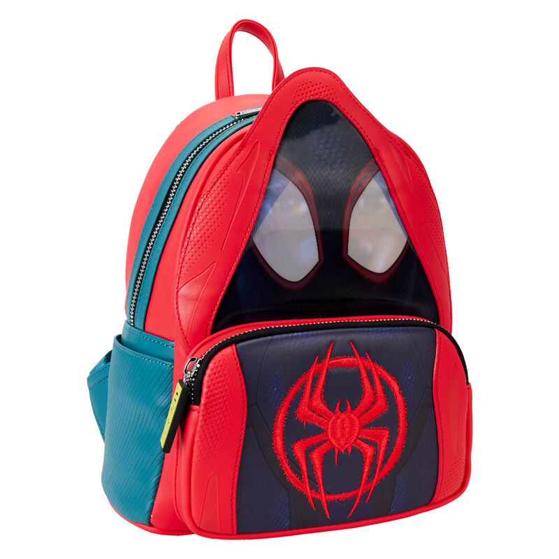 Mini mochila Loungefly de Miles Morales Spider-Verse en rojo, azul y negro