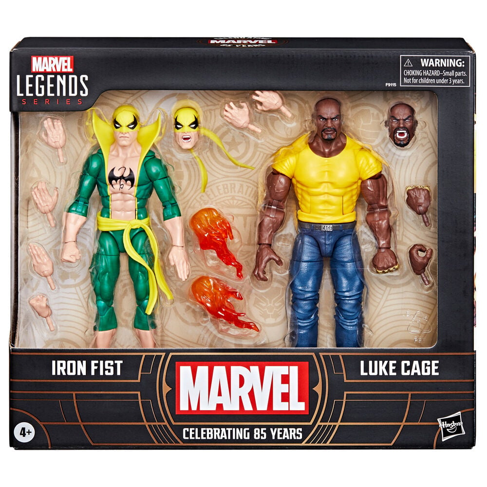 Blister Marvel Legends con figuras articuladas de Iron Fist y Luke Cage