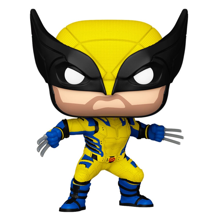 Figura Funko POP! de Wolverine con traje amarillo y azul y garras extendidas