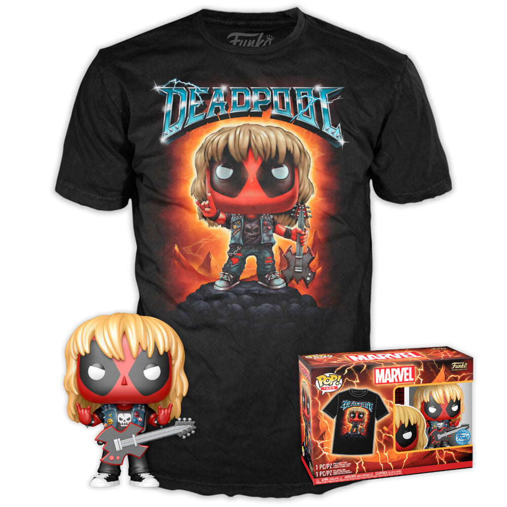 Set FUNKO POP! Deadpool Heavy Metal con camiseta negra y figura con guitarra - 2