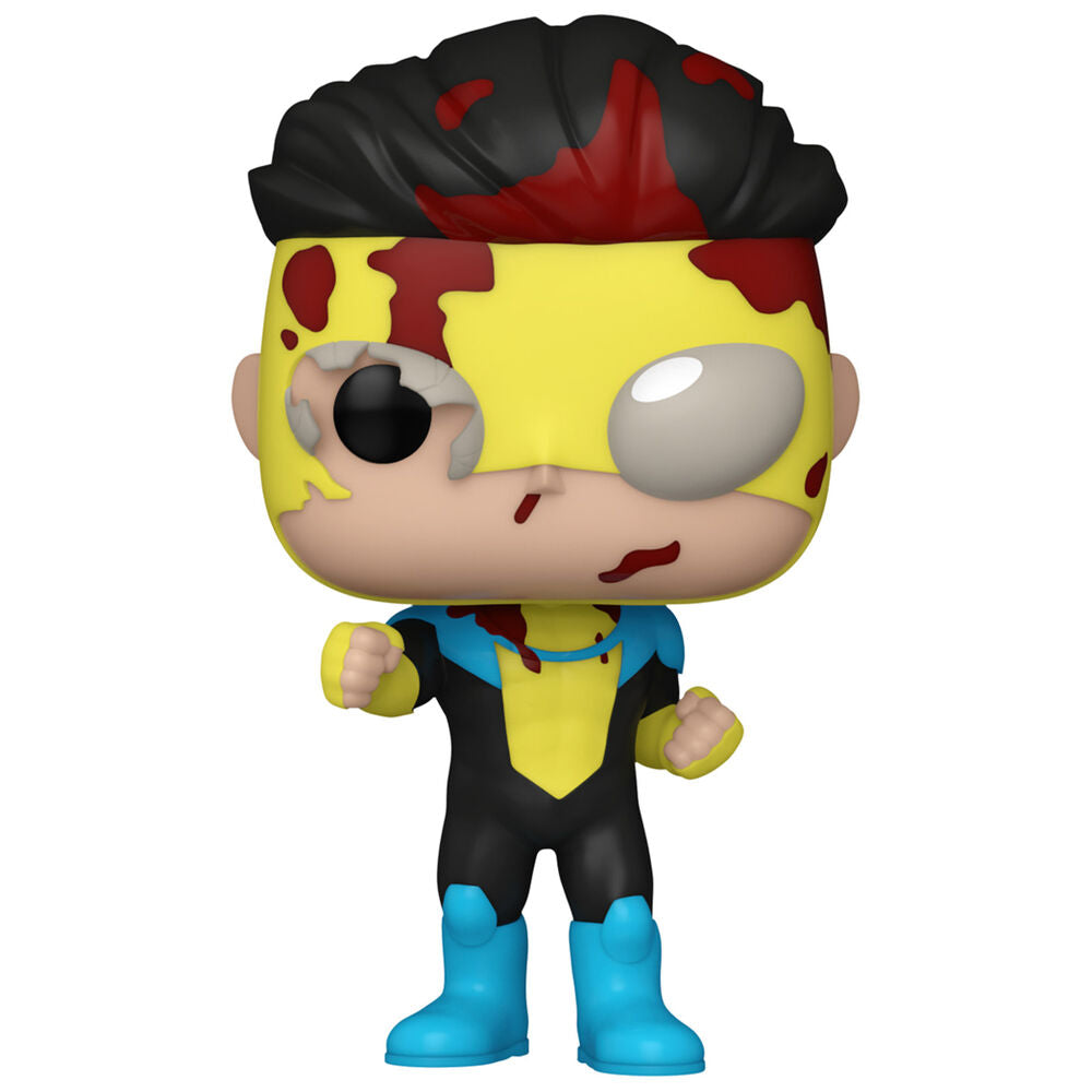 Figura Funko POP! Invincible Exclusive con uniforme negro y amarillo en su caja - 2