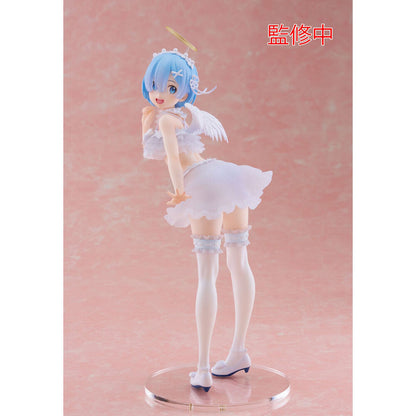 Figura de Rem Pretty Angel de Re:Zero con alas blancas y cabello azul - 3