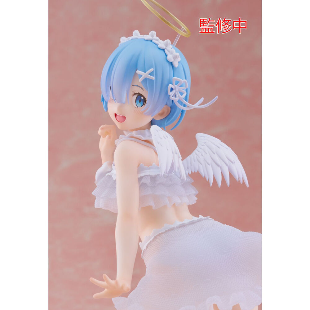 Figura de Rem Pretty Angel de Re:Zero con alas blancas y cabello azul - 5