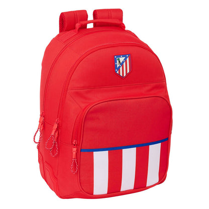Mochila roja del Atlético de Madrid SAFTA con franjas rojiblancas