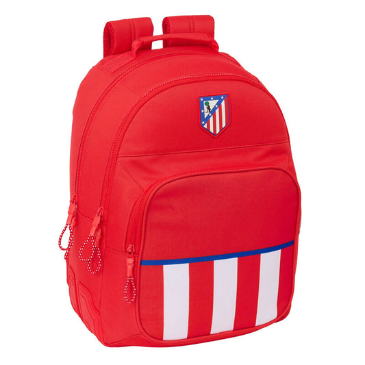 Mochila roja del Atlético de Madrid SAFTA con franjas rojiblancas