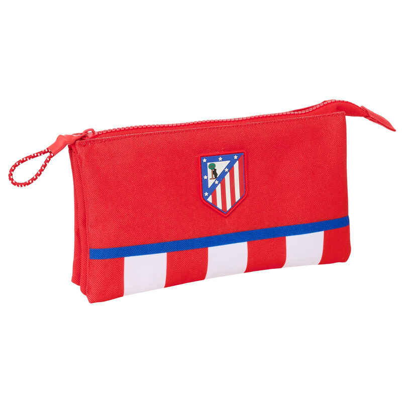 Portatodo triple rojo del Atlético de Madrid con tres compartimentos