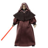 Figura articulada de Darth Sidious con capucha y sable láser rojo