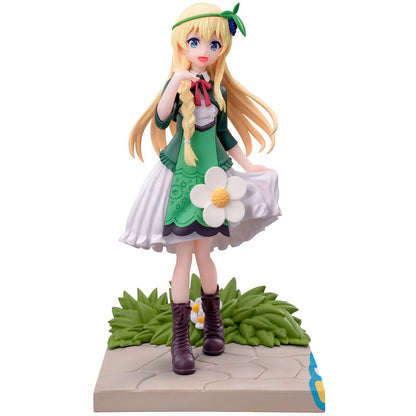 Figura Luminasta de Iris de KonoSuba con vestido verde y base decorada