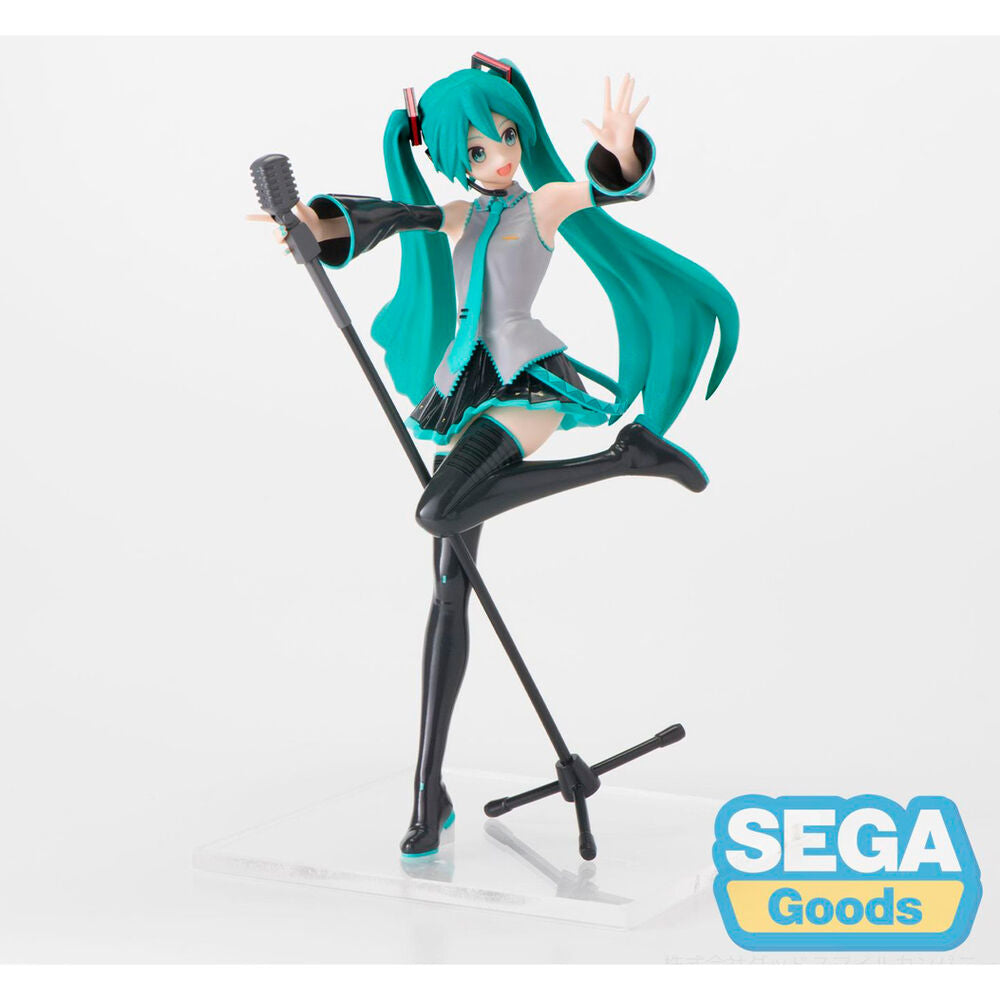 Figura de Hatsune Miku Project DIVA de 18 cm con micrófono y base