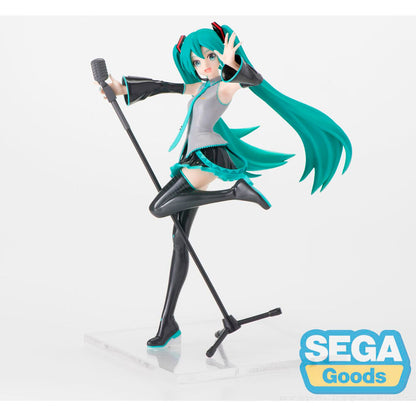 Figura de Hatsune Miku Project DIVA de 18 cm con micrófono y base - 3
