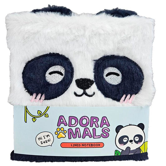 Cuaderno de peluche Adoramals con diseño de oso panda