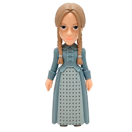 Figura MINIX de Wednesday Addams con vestido azul grisáceo y trenzas