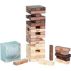 Juego Jenga Rustic de Hasbro con torre de bloques en tonos marrones