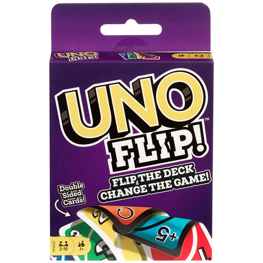 Juego de cartas Mattel UNO Flip! con cartas de doble cara