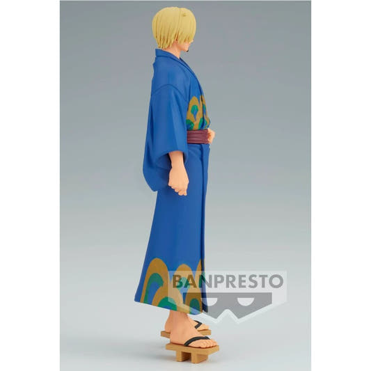 Figura de Sanji de One Piece con yukata azul estampado - 2