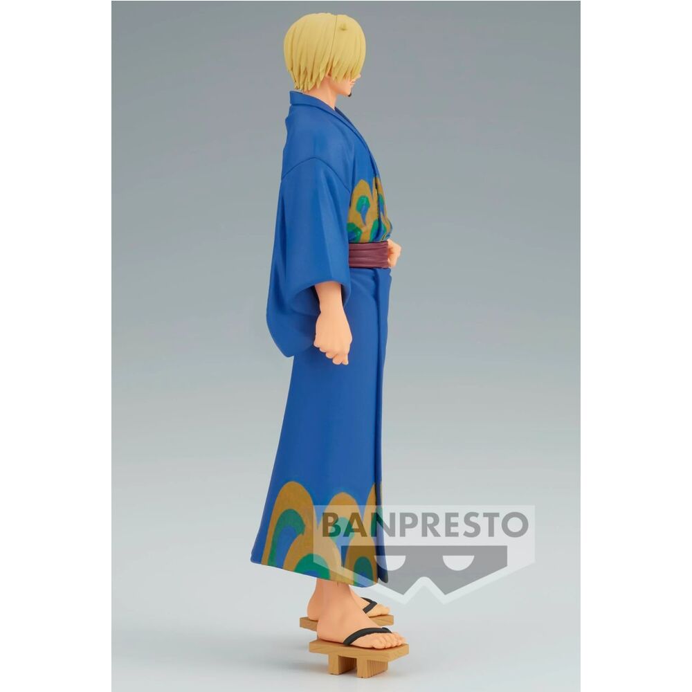 Figura de Sanji de One Piece con yukata azul estampado - 2