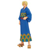 Figura de Sanji de One Piece con yukata azul estampado