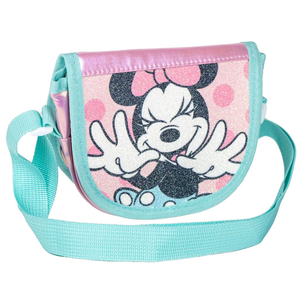 Bolso bandolera rosa y turquesa con Minnie Disney