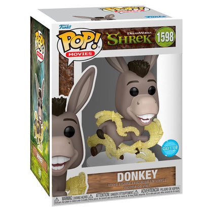 Figura Funko POP! de Asno de Shrek con acabado glitter en caja