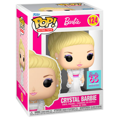 Figura Funko POP Crystal Barbie con vestido blanco en caja