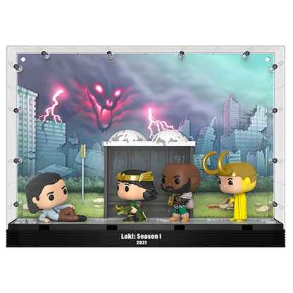 Figura FUNKO POP Moments Deluxe Loki The Void con escena urbana de Loki