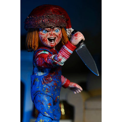 Figura articulada NECA Ultimate Holiday Chucky con motosierra - 3
