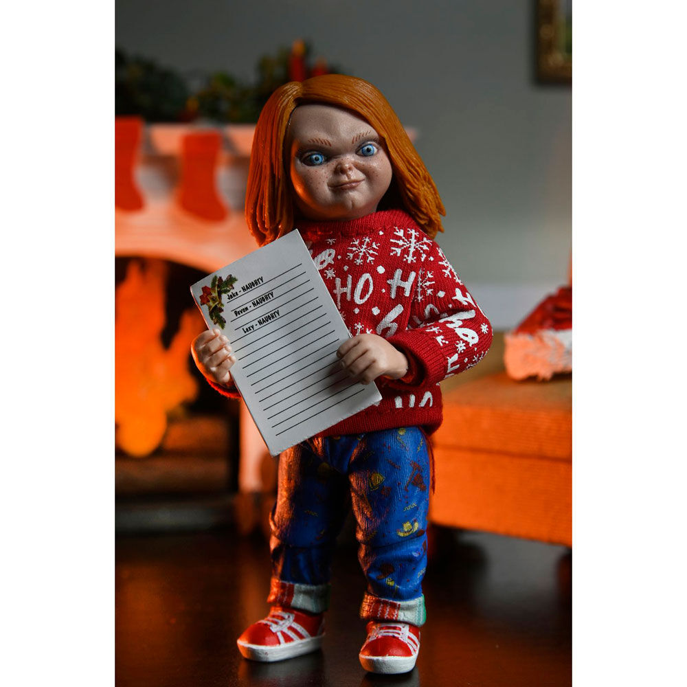 Figura articulada NECA Ultimate Holiday Chucky con motosierra - 4