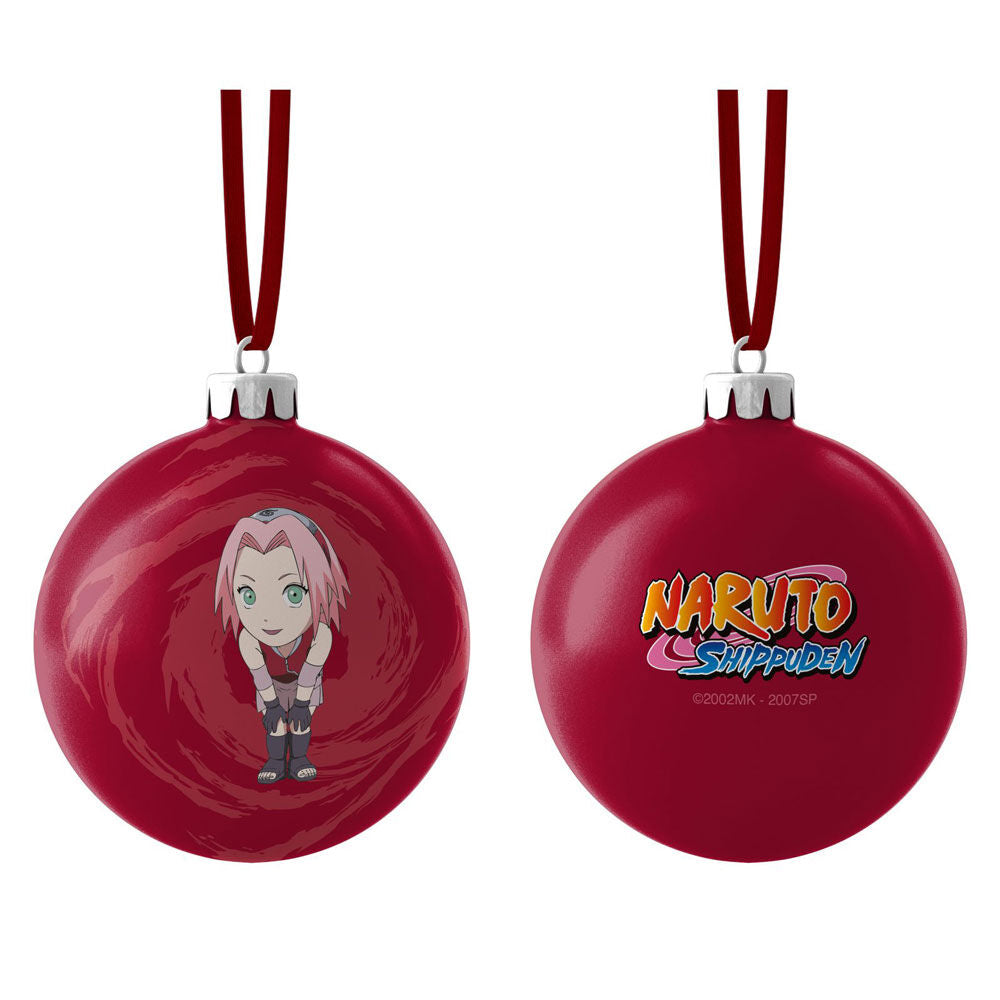 Bola de Navidad roja de Sakura chibi de Naruto Shippuden
