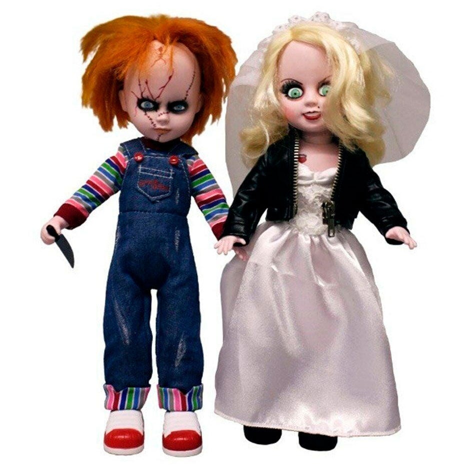 Set de figuras Chucky y Tiffany Living Dead Dolls de 25 cm