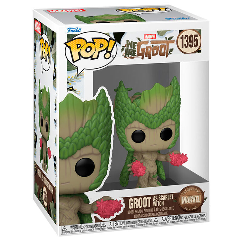 Figura Funko POP! de Groot as Scarlet Witch en caja Marvel