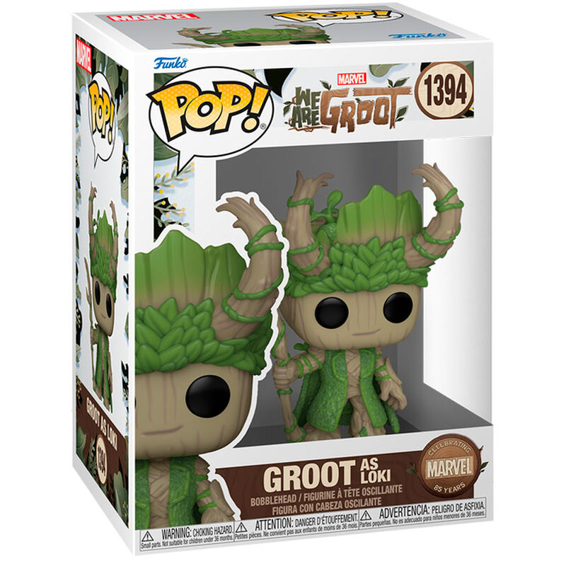 Figura Funko POP! de Groot como Loki en caja We Are Groot