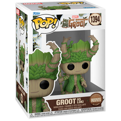 Figura Funko POP! de Groot como Loki en caja We Are Groot