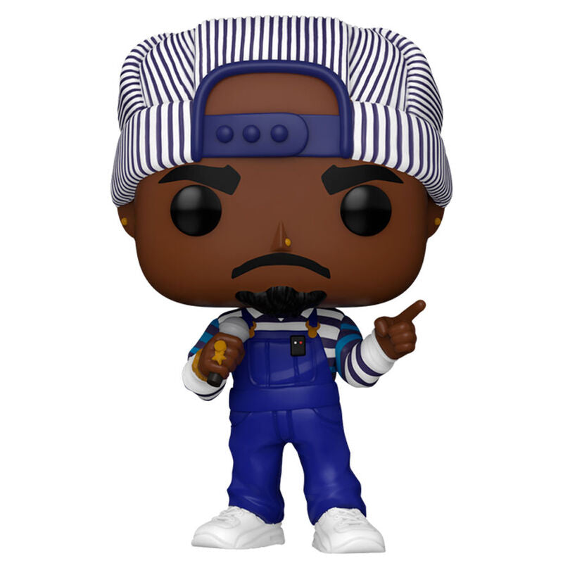 Figura Funko POP Thug Life de Tupac Shakur con gorra de rayas y conjunto azul