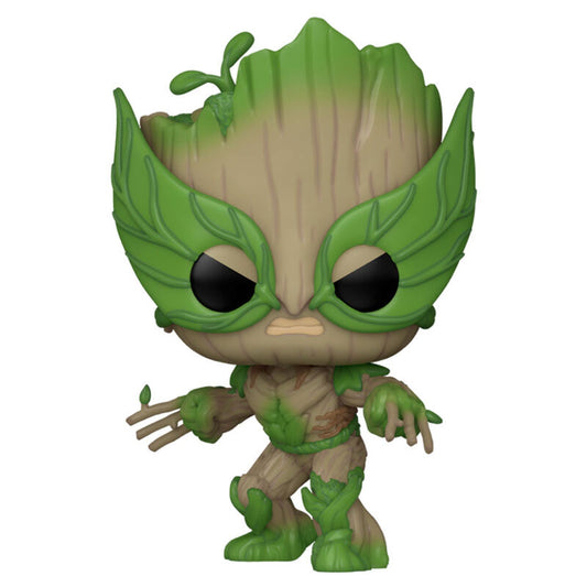 Figura Funko POP Marvel de Groot como Wolverine en caja - 2