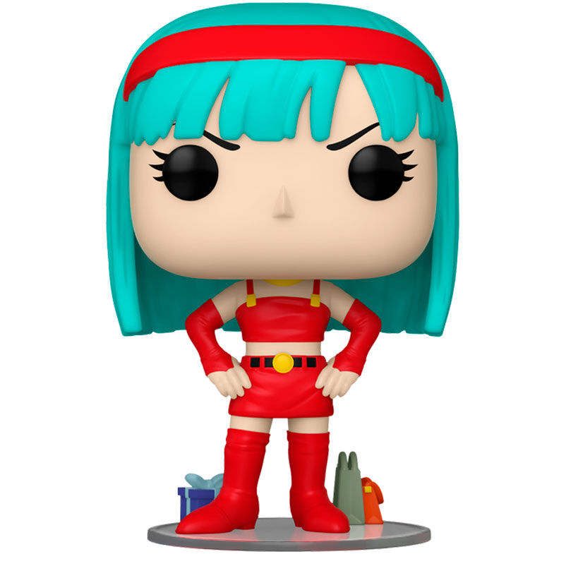Figura Funko POP! de Bulla de Dragon Ball GT con cabello turquesa y uniforme rojo