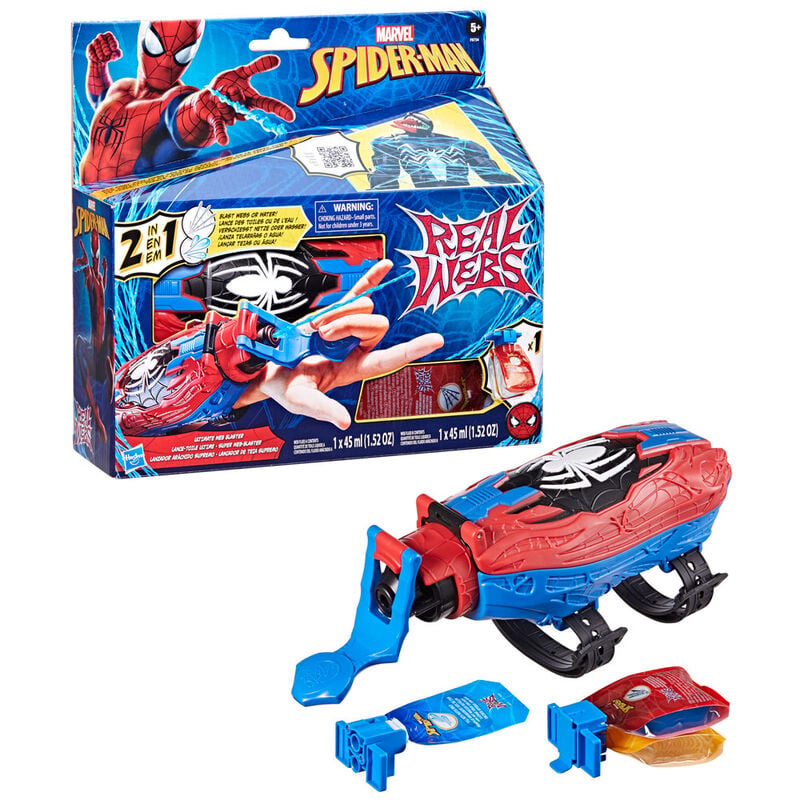 Lanzador Arácnido Supremo Spider-Man de Hasbro en rojo y azul