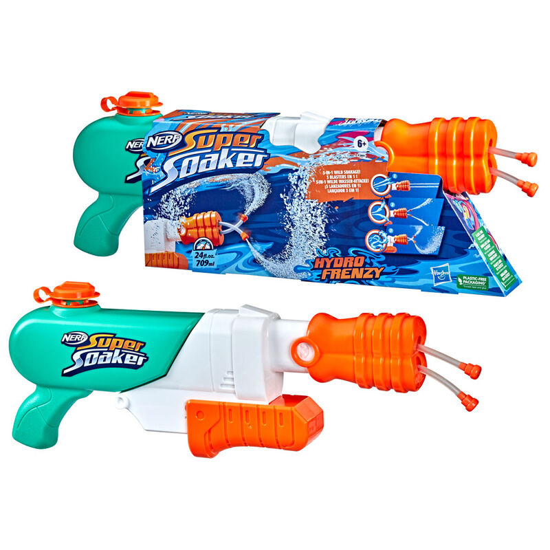 Nerf Super Soaker Hydro Frenzy lanzador de agua turquesa blanco y naranja
