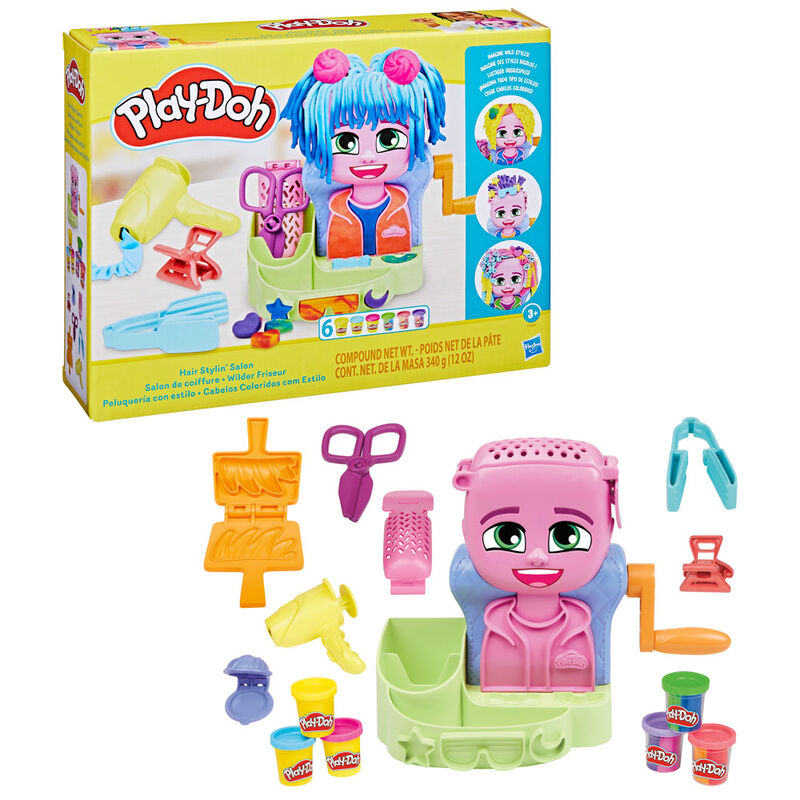Set Play-Doh Peluquería con Estilo con cabeza de peinados y herramientas